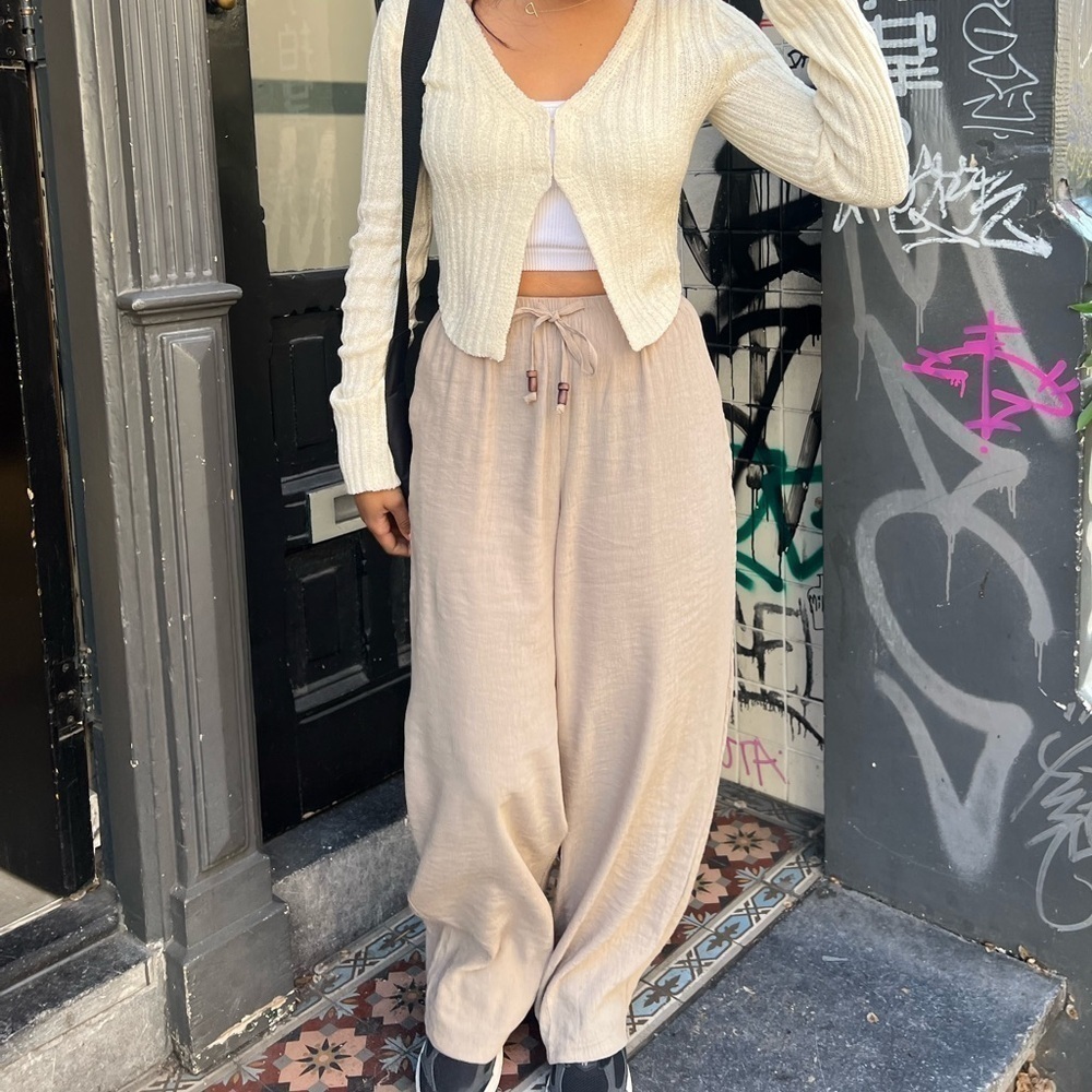 Zara beige linen pants